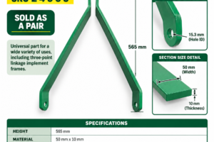 Universal three-point linkage implement frame straps pair 565 mm SKU 24969