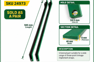 Universal three-point linkage implement frame straps pair SKU 24973
