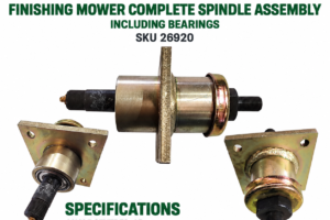 Hayes finishing mower complete spindle assembly including bearings SKU 26920