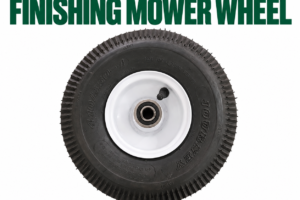 Hayes finishing mower wheel 4.10/3.50-4 with white steel rim and bearing SKU 26960