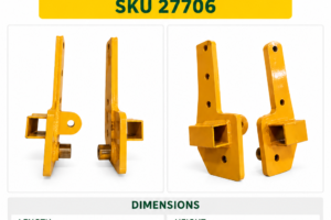 Premium Flail Mower lower A-frame brackets to suit 50 mm side shift bright bar - SKU 27706