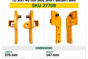 Premium Flail Mower lower A-frame brackets to suit 40 mm side shift bright bar - SKU 27708