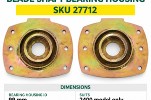 Premium Flail Mower blade shaft bearing housing to suit 2400 model - SKU 27712