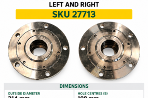 Contractor Series 2 flail mower blade shaft bearing housing pair left and right - SKU 27713
