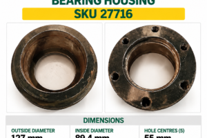 Hayes Super Heavy Duty flail mower blade shaft bearing housing - SKU 27716