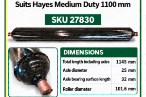 Hayes Medium Duty 1100 mm flail mower rear roller SKU 27830