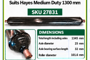 Hayes Medium Duty 1300 mm flail mower rear roller SKU 27831