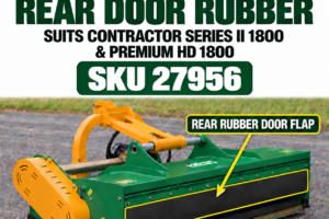 Hayes rear door rubber flap for Contractor Series II 1800 and Premium HD 1800 flail mower SKU 27956