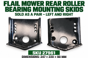 Hayes flail mower rear roller bearing mounting skids left and right pair SKU 27961