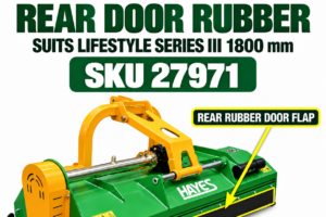 Hayes rear door rubber flap for Lifestyle Series III 1800mm flail mower SKU 27971