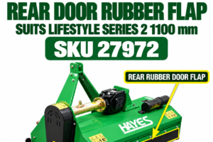 Hayes Lifestyle Series 2 1100mm flail mower rear door rubber flap SKU 27972