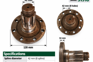 Stub Axle to suit Heavy Duty Rotary Hoe suit models after approximately 2019 -2020