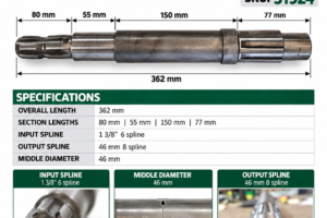 Main input shaft Extra Heavy Duty Rotary Hoe (Gear Box input shaft)