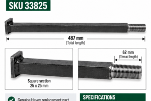 Axle Shaft to Suit 4ft - 16" Disc Harrows