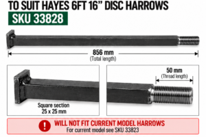 Axle Shaft to Suit 6ft - 16" Disc Harrows DOES NOT SUIT CURRENT MODEL SHORT THREAD