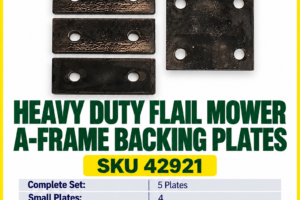 Hayes Heavy Duty Flail Mower A-frame backing plates, five-piece set, SKU 42921