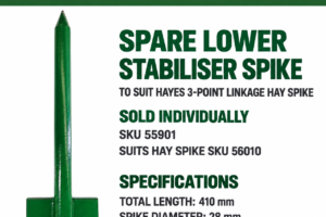 Hayes spare lower stabiliser spike to suit 3-point linkage hay spike SKU 55901