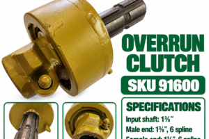 Hayes overrun clutch 1⅜ inch 6 spline PTO with quick coupler SKU 91600
