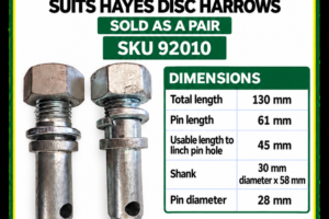 Category 2 bolt-on lower pin for Hayes disc harrow SKU 92010