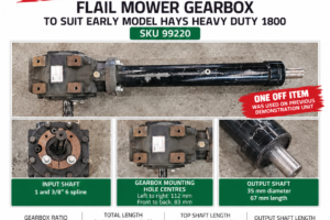 Hayes Heavy Duty 1800 flail mower gearbox early model SKU 99220