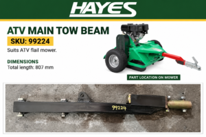 Hayes ATV flail mower main tow beam SKU 99224