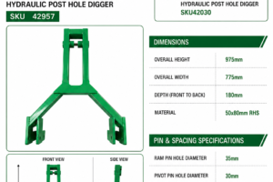 A Frame - Extra Heavy Duty Hydraulic Post Hole Digger