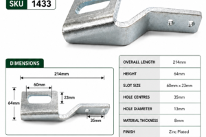 SPRING BRACKET - Spring rod bracket bolt onto deck for HEAVY DUTY Rotary Hoe (Parts list number 59)