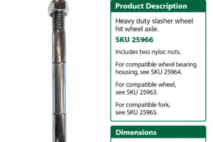 Heavy-Duty Slasher wheel kit axle