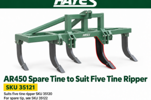 Spare AR450 ripper tine with replaceable tip to suit Hayes 5 Tine Ripper